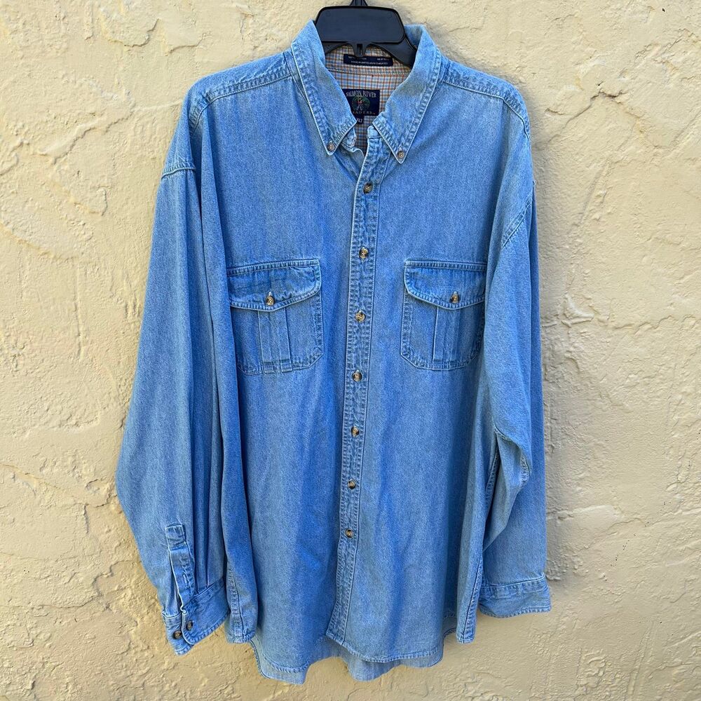 Denim Blue Casual Button Down Shirt